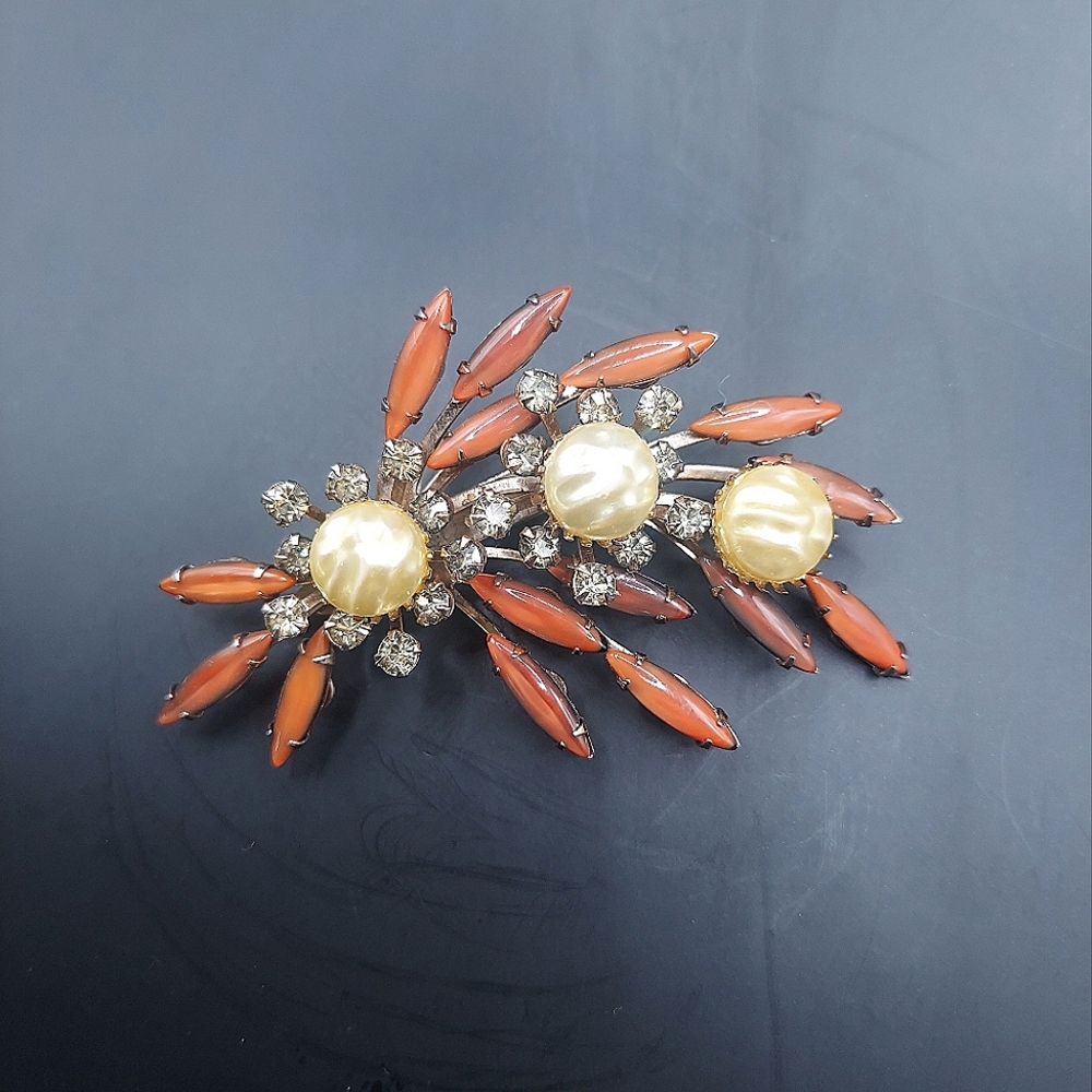 Vintage Autumn Brooch Spray By Kathe